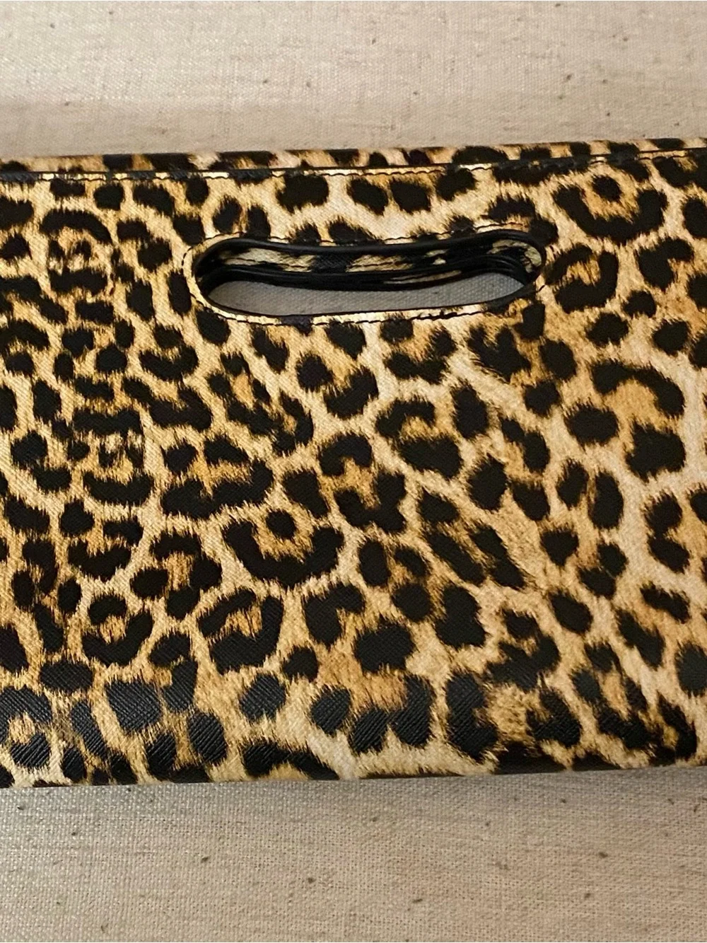Leopard Print Fold-Over Clutch Handbag - Faux Fur Animal Print Cato Brand